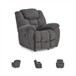 Bowery Hill Charcoal Gray Rocker Recliner with Nuvella Fabric