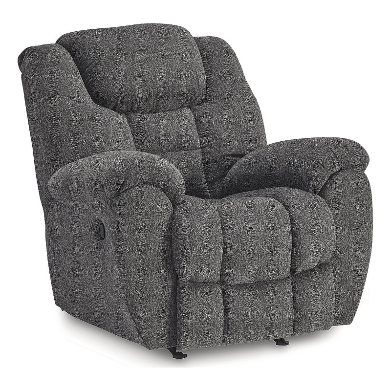 Bowery Hill Charcoal Gray Rocker Recliner with Nuvella Fabric