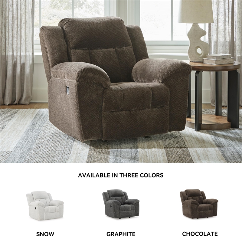 Bowery Hill Chocolate Extra-Spacious Recliner with Pull Tab Recline
