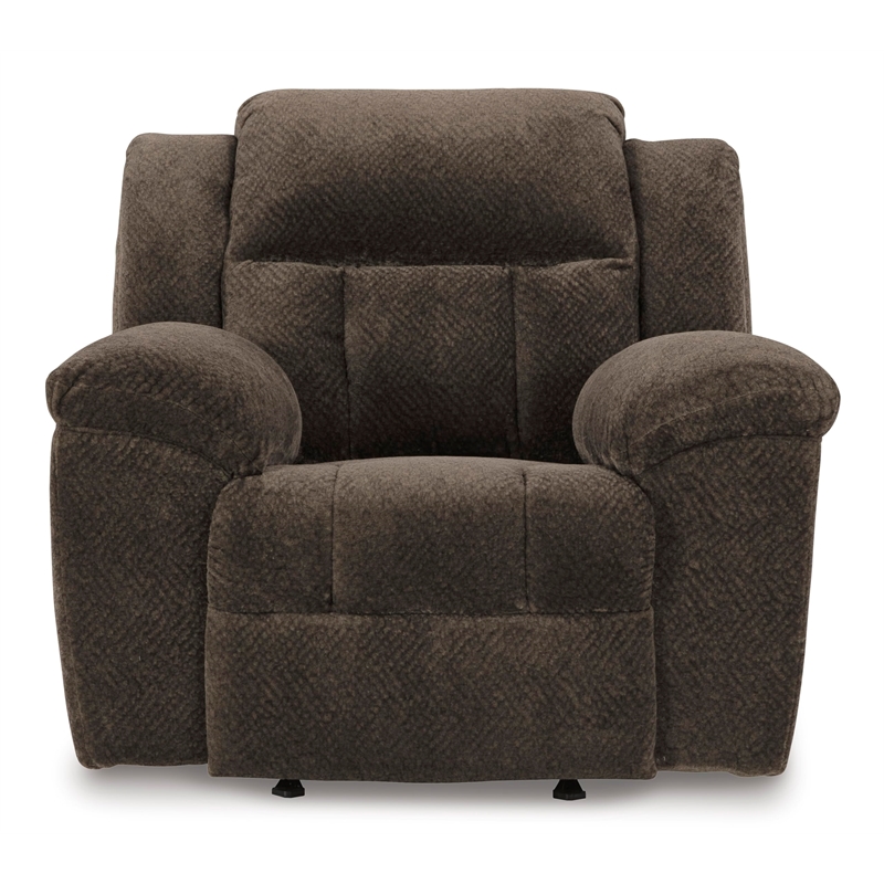 Bowery Hill Chocolate Extra-Spacious Recliner with Pull Tab Recline