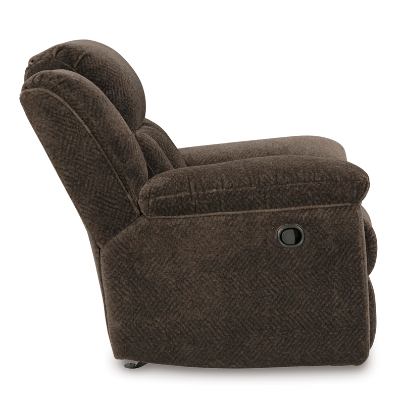 Bowery Hill Chocolate Extra-Spacious Recliner with Pull Tab Recline