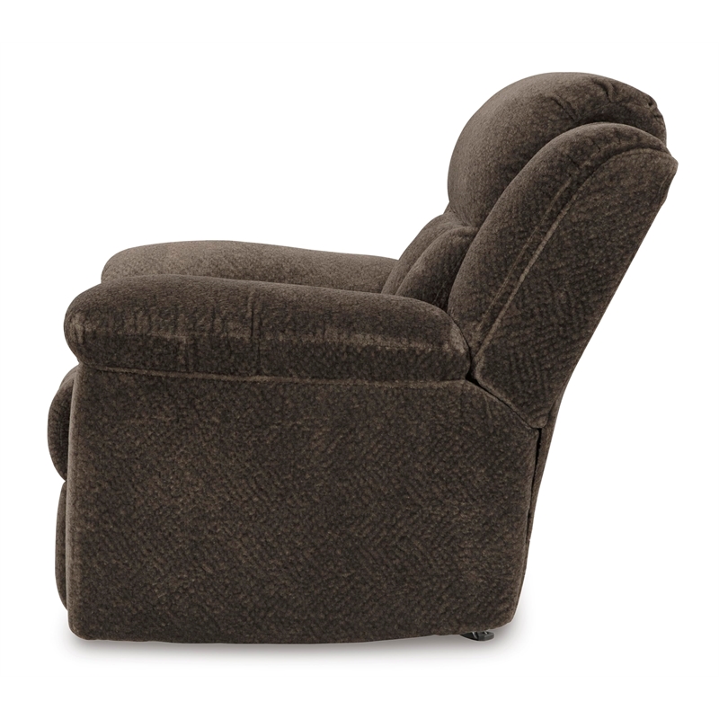 Bowery Hill Chocolate Extra-Spacious Recliner with Pull Tab Recline