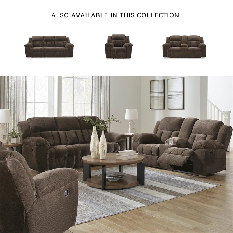 Bowery Hill Chocolate Extra-Spacious Recliner with Pull Tab Recline