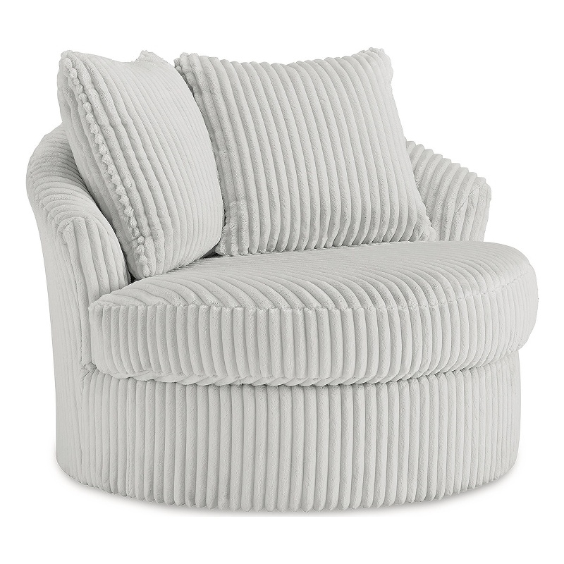 Bowery Hill Alloy Corduroy 360-Degree Swivel Chair with Pillows
