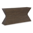 Bowery Hill Brown Sofa Table with Architectural Geometry and Storage