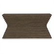 Bowery Hill Brown Sofa Table with Architectural Geometry and Storage