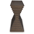 Bowery Hill Brown Sofa Table with Architectural Geometry and Storage
