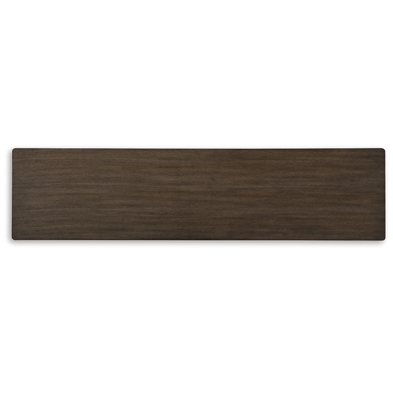 Bowery Hill Brown Sofa Table with Architectural Geometry and Storage