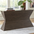 Bowery Hill Brown Sofa Table with Architectural Geometry and Storage