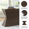 Bowery Hill Brown Sofa Table with Architectural Geometry and Storage