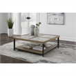 Bowery Hill Coffee Table with Sintered Stone Top in Gray & Off White