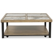 Bowery Hill Coffee Table with Sintered Stone Top in Gray & Off White