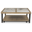 Bowery Hill Coffee Table with Sintered Stone Top in Gray & Off White