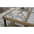 Bowery Hill Coffee Table with Sintered Stone Top in Gray & Off White