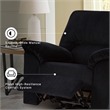 Bowery Hill Onyx Corduroy Rocker Recliner with One-Pull Recline