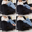 Bowery Hill Onyx Corduroy Rocker Recliner with One-Pull Recline