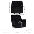 Bowery Hill Onyx Corduroy Rocker Recliner with One-Pull Recline