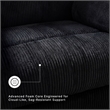 Bowery Hill Onyx Corduroy Rocker Recliner with One-Pull Recline
