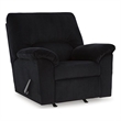 Bowery Hill Onyx Corduroy Rocker Recliner with One-Pull Recline