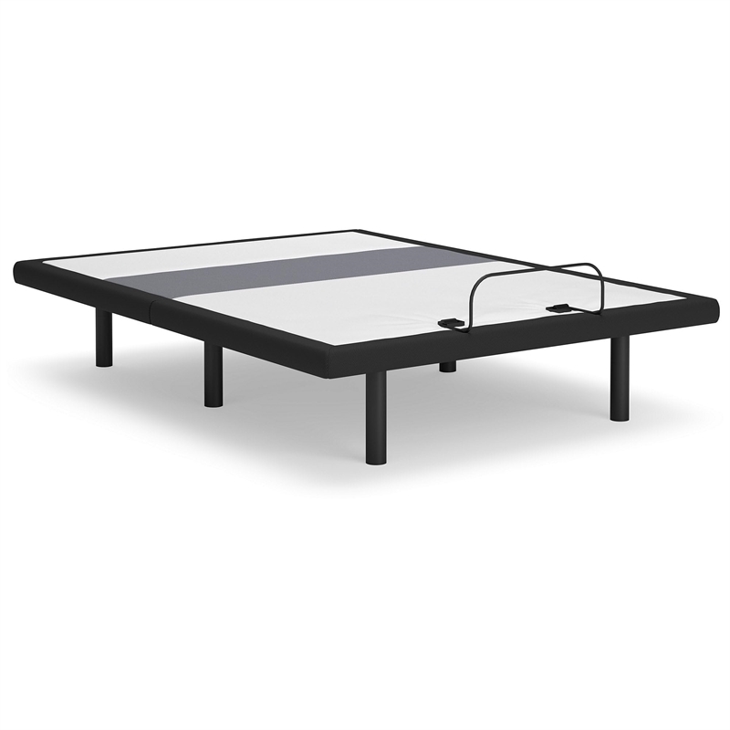 Bowery Hill Black Queen Adjustable Bed Base with Massage and Audio