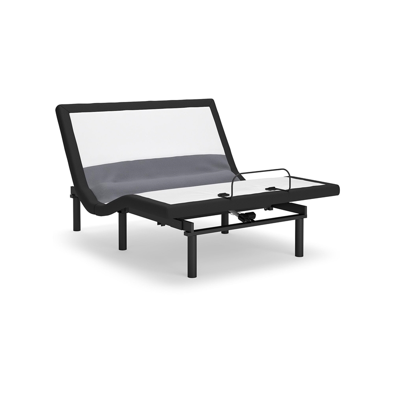Bowery Hill Black Queen Adjustable Bed Base with Massage and Audio
