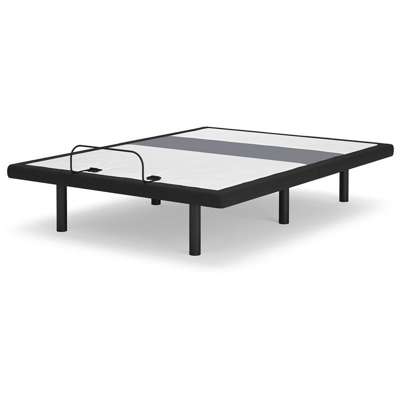Bowery Hill Black Queen Adjustable Bed Base with Massage and Audio