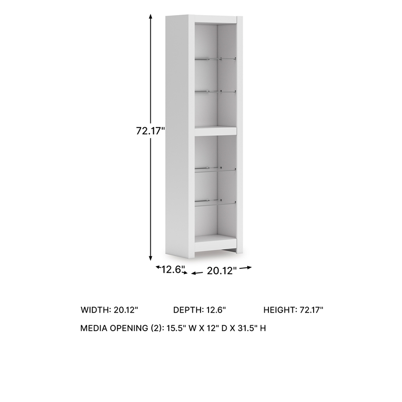 Bowery Hill White Modular Pier for Entertainment Center Series