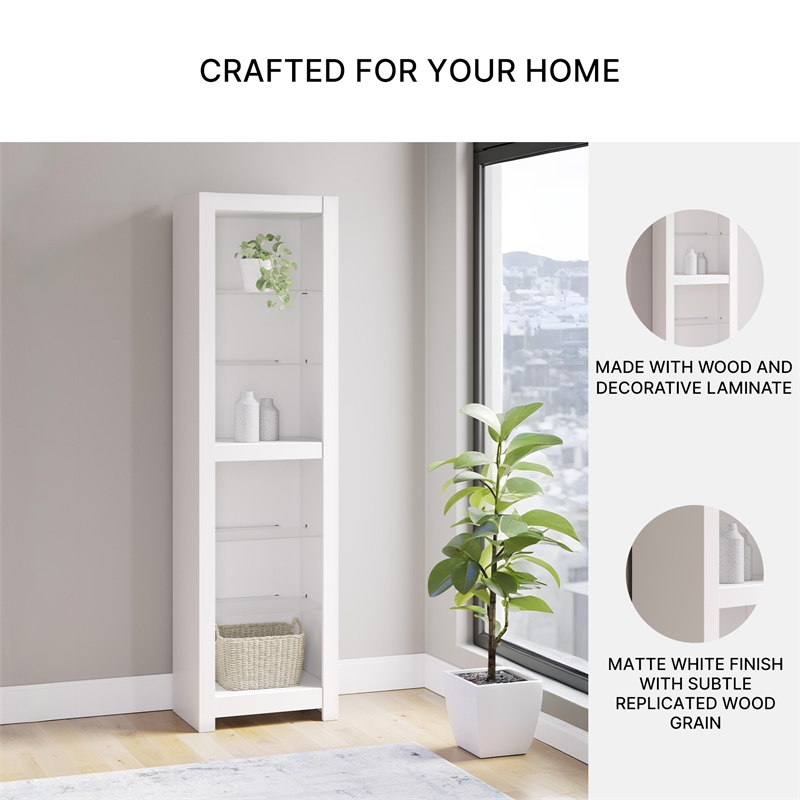 Bowery Hill White Modular Pier for Entertainment Center Series