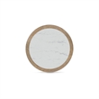 Bowery Hill Light Brown Coffee Table with Faux Marble Top and Reeded Base