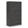 Bowery Hill Black 5-Drawer Chest with Sleek Hardware-Less Design