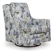 Bowery Hill Abstract Floral Swivel Glider Accent Chair in Multi-Color