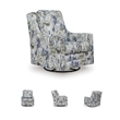 Bowery Hill Abstract Floral Swivel Glider Accent Chair in Multi-Color
