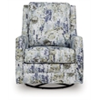 Bowery Hill Abstract Floral Swivel Glider Accent Chair in Multi-Color