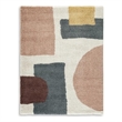 Bowery Hill Beige 8' x 10' Geometric Shag Area Rug with 30mm Pile