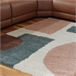 Bowery Hill Beige 8' x 10' Geometric Shag Area Rug with 30mm Pile