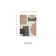 Bowery Hill Beige 8' x 10' Geometric Shag Area Rug with 30mm Pile
