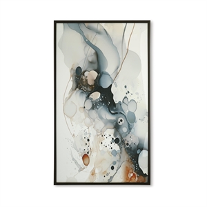 Bowery Hill Blue Framed Abstract Wall Art with Acrylic Front Panel