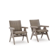 Bowery Hill Set of 2 Beige Outdoor Resin Wicker Rocking Chairs
