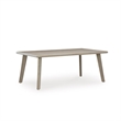 Bowery Hill Beige Rectangular Outdoor Dining Table with Umbrella Hole