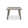 Bowery Hill Beige Rectangular Outdoor Dining Table with Umbrella Hole