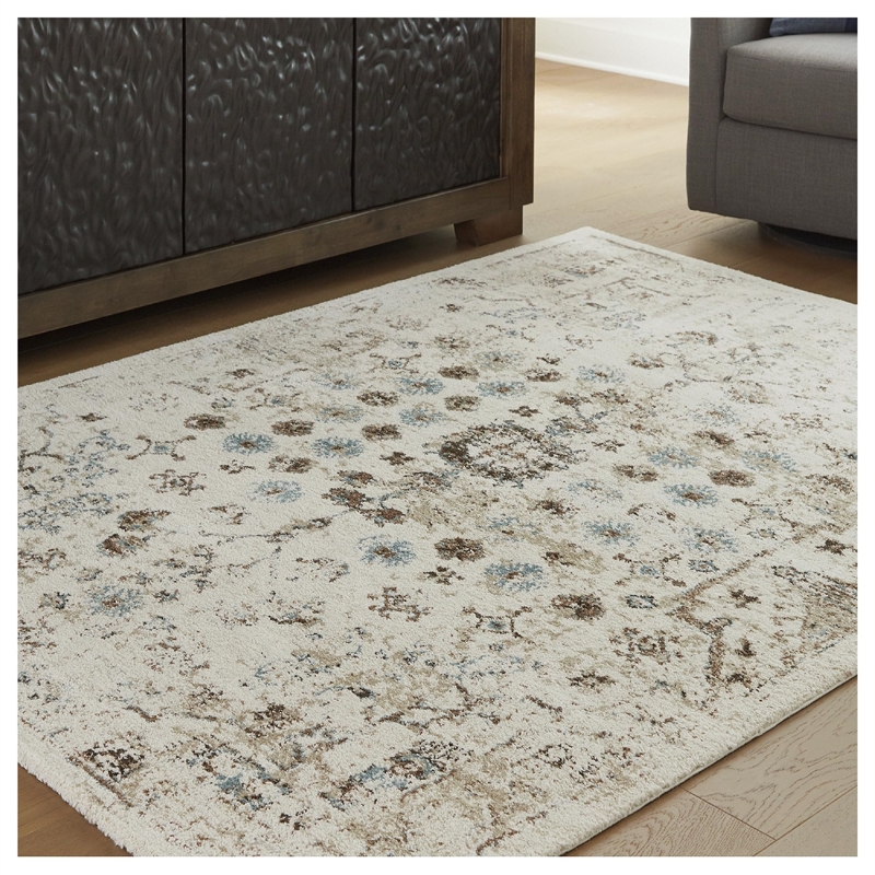 Bowery Hill Beige 8' x 10' Traditional Area Rug with 12mm Pile