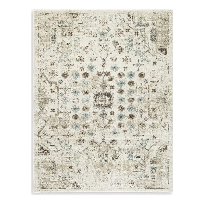 Bowery Hill Beige 8' x 10' Traditional Area Rug with 12mm Pile