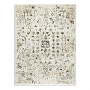 Bowery Hill Beige 8' x 10' Traditional Area Rug with 12mm Pile