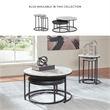 Bowery Hill Black 4-Piece Nesting Table Set with Faux Marble Tops
