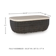 Bowery Hill Brown Outdoor Wicker Coffee Table with Marble-Look Top