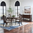 Bowery Hill Brown Dining Extension Table that Seats 6 with Reeded Legs