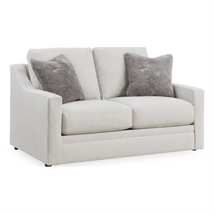 Bowery Hill Beige Loveseat with Reversible Cushions and Pillows