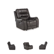 Bowery Hill Gray Faux Leather Rocker Recliner with Cup Holders