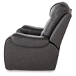 Bowery Hill Gray Faux Leather Rocker Recliner with Cup Holders