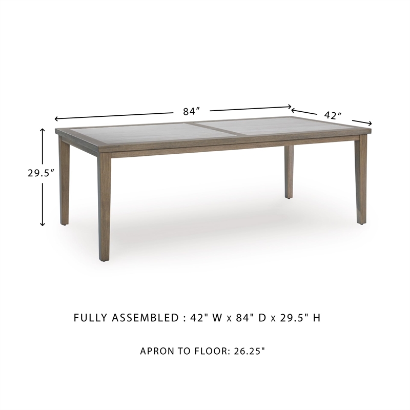Bowery Hill Brown Outdoor Dining Table with Sintered Stone Top